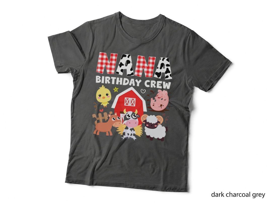 Cow Nana Birthday Crew Farm Theme Animals Birthday Party Kid T-Shirt