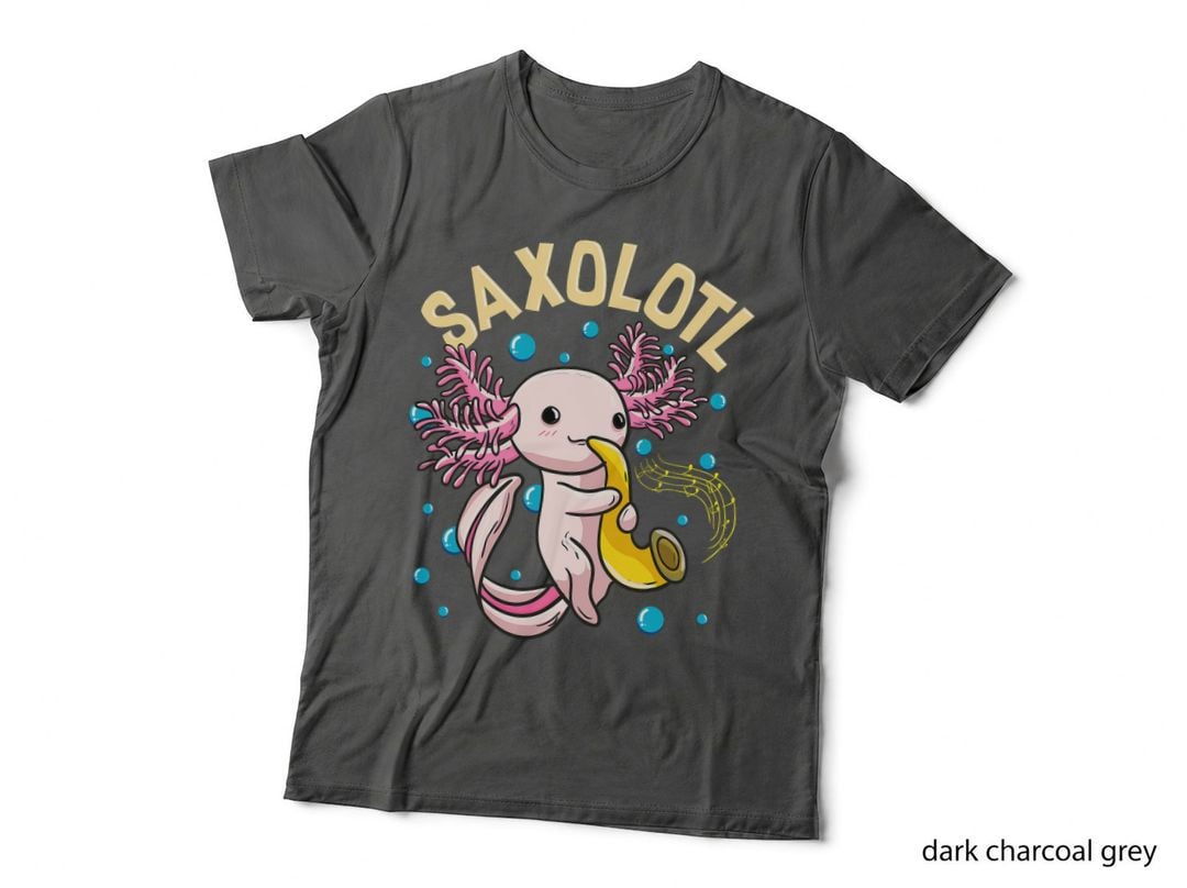 Cute & Funny Saxolotl Adorable Sax Playing Axolotl Animal T-Shirt