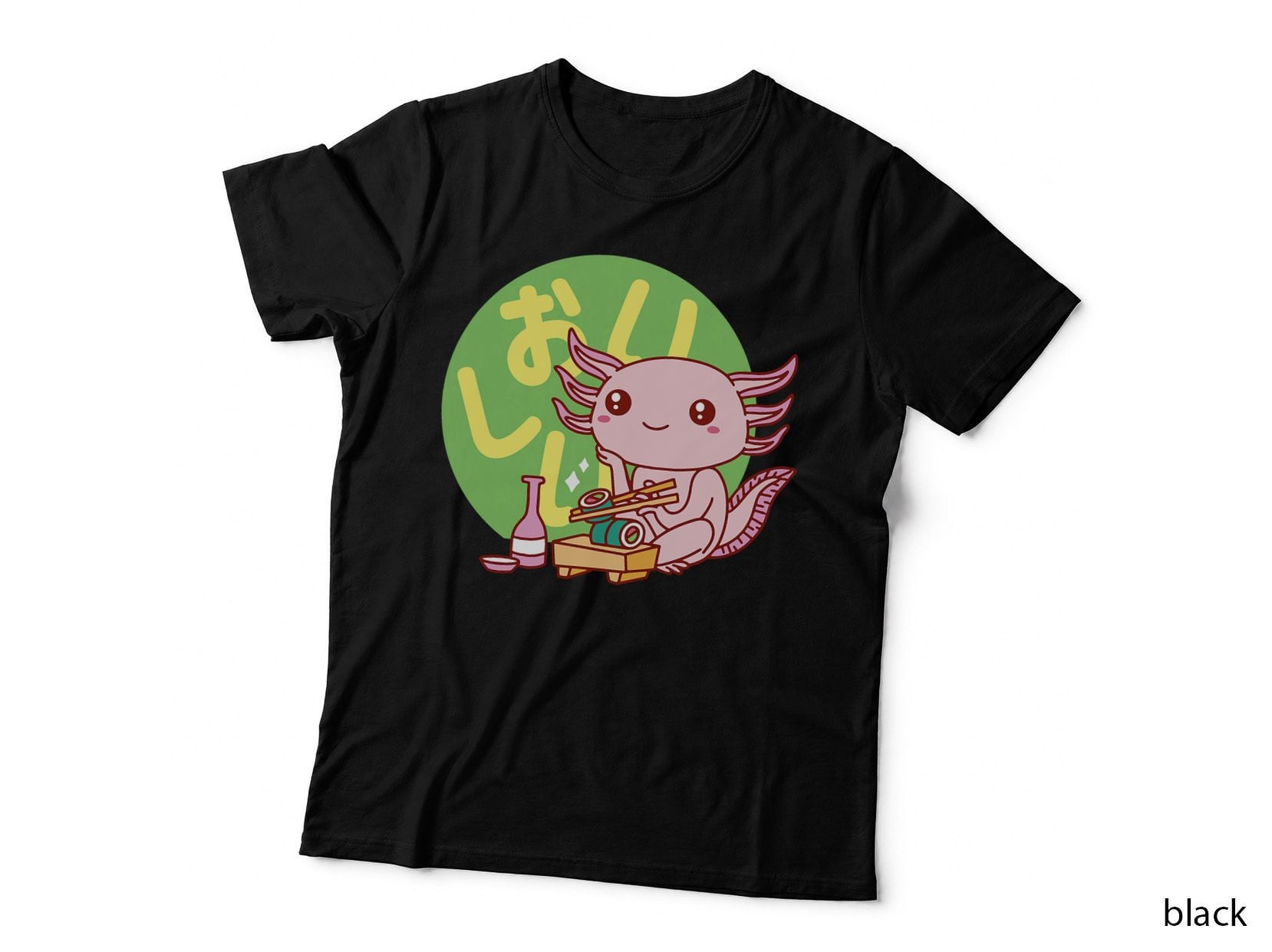 Cute Axolotl Eating Sushi Axolotls Axolotl Lovers Gift T-Shirt