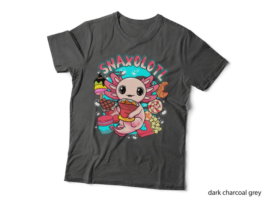 Cute Axolotl Lover Snaxolotl Food Sweets Kids Boys Girls T-Shirt