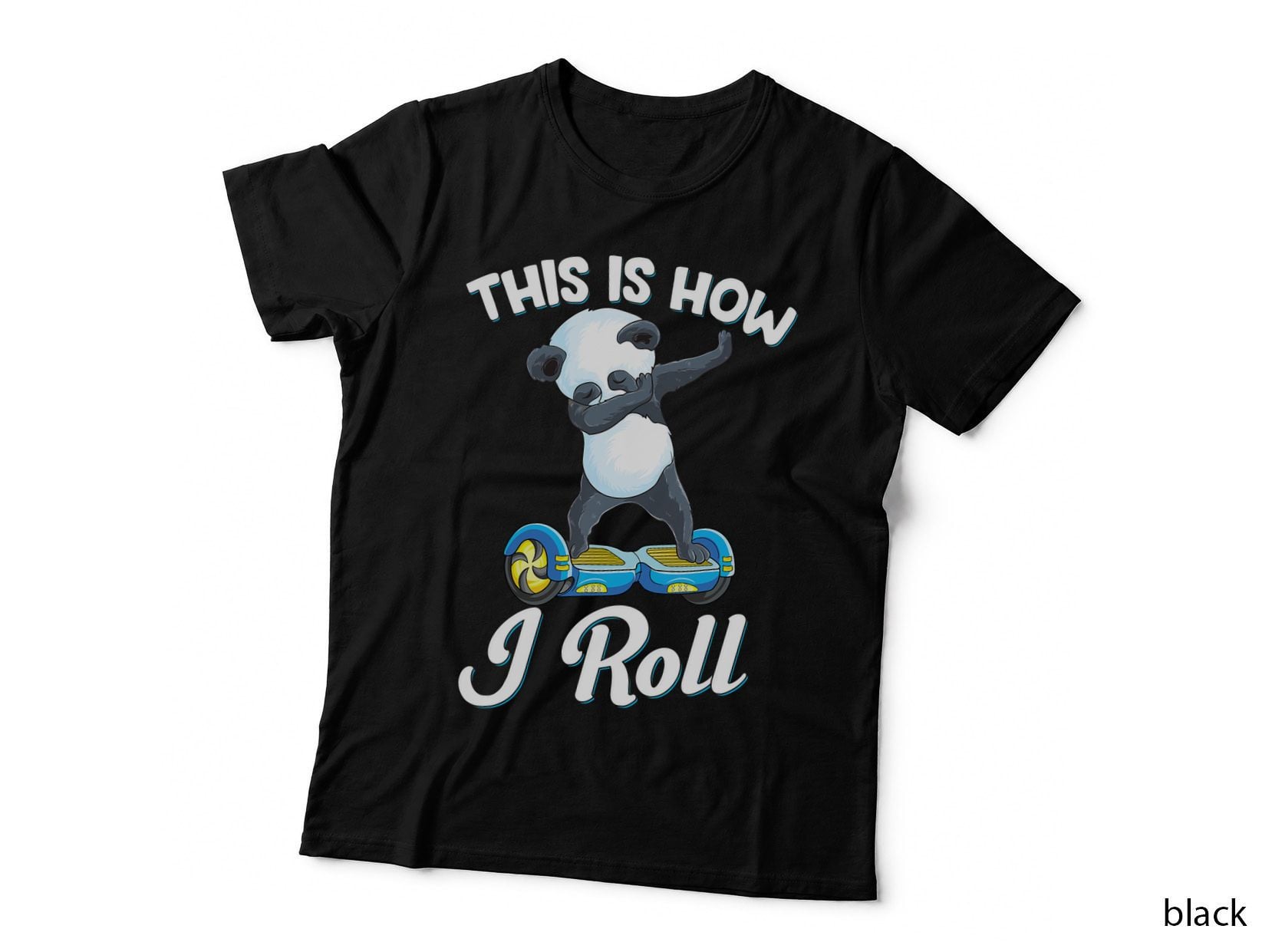 Cute Dabbing Panda Skater Electric Self Balancing Hoverboard T-Shirt