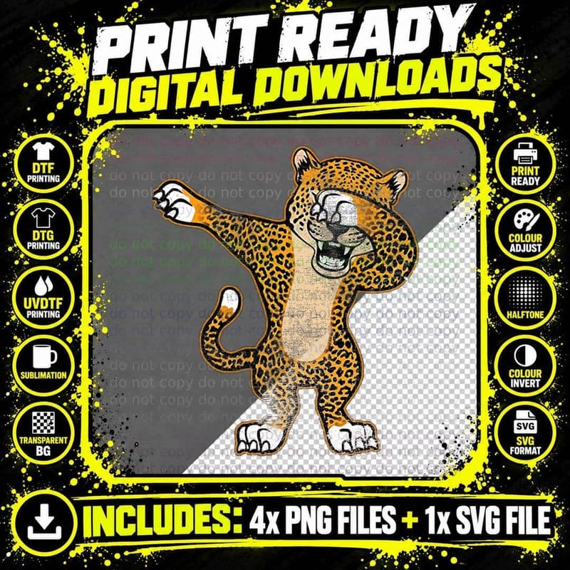 Dabbing Cheetah Cute Big Cat Lover Funny Cheetah Animal Png SVG Digital Bundle
