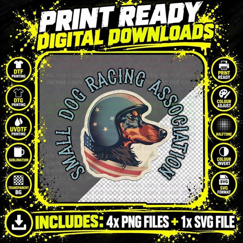 Dachshund Racing - Dog Race - Weiner Dog T-Shirt Png SVG Digital Bundle