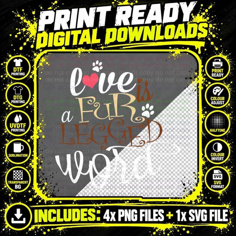 Dog Cat Lover Pet Animal Rescue Funny Novelty T-Shirt Png SVG Digital Bundle