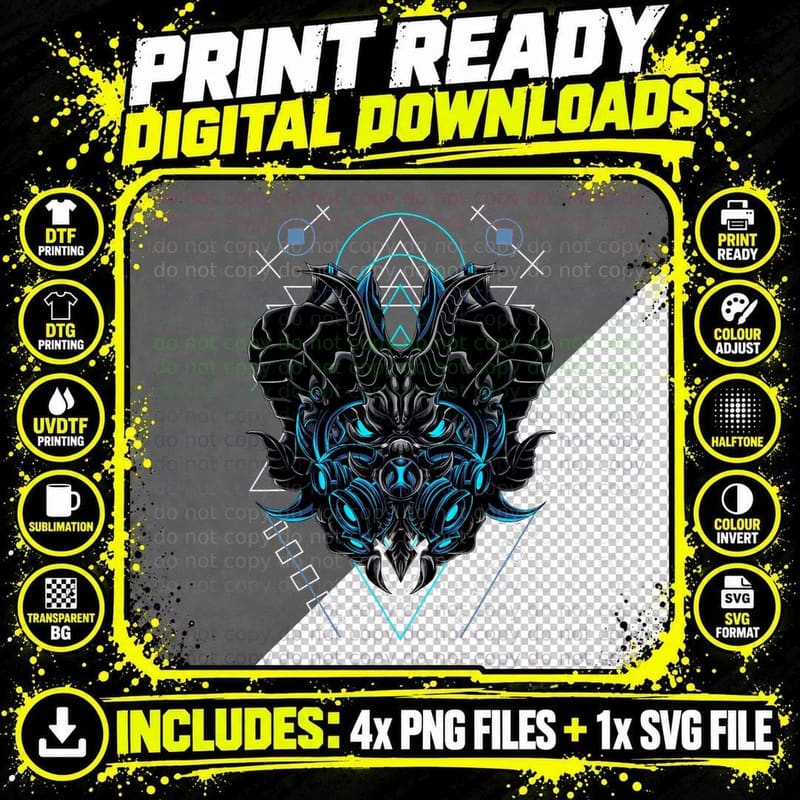 Dragon Mask Japanese Tokyo Dragon Japanese Art T-Shirt Png SVG Digital Bundle
