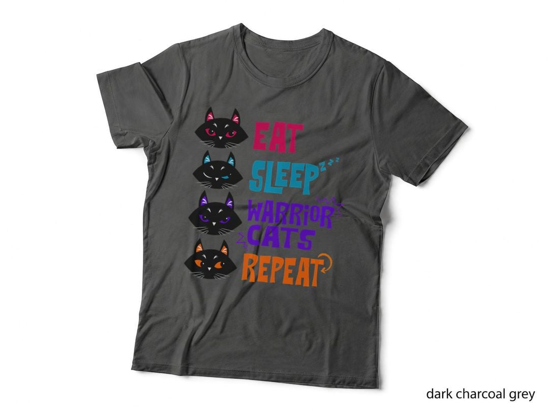 Eat Sleep Cat, Warrior Repeat Cat Lover T-Shirt