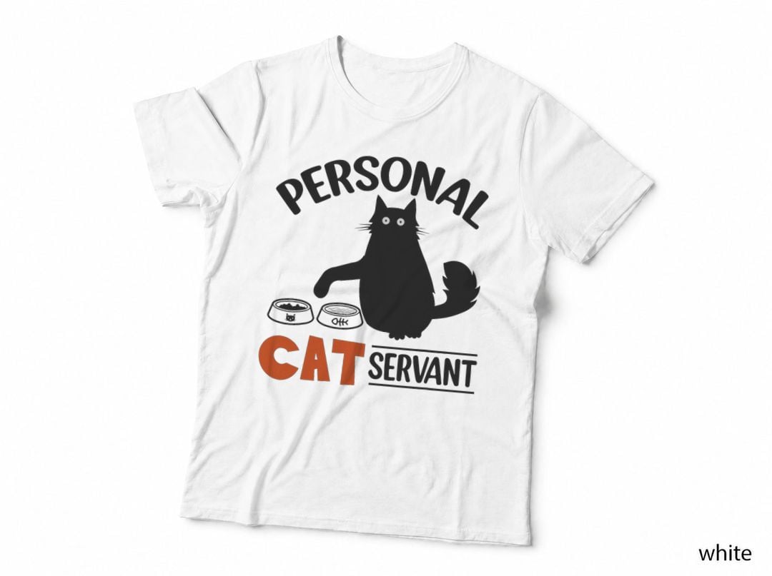 Funny Black Cat Personal Cat Servant T-Shirt