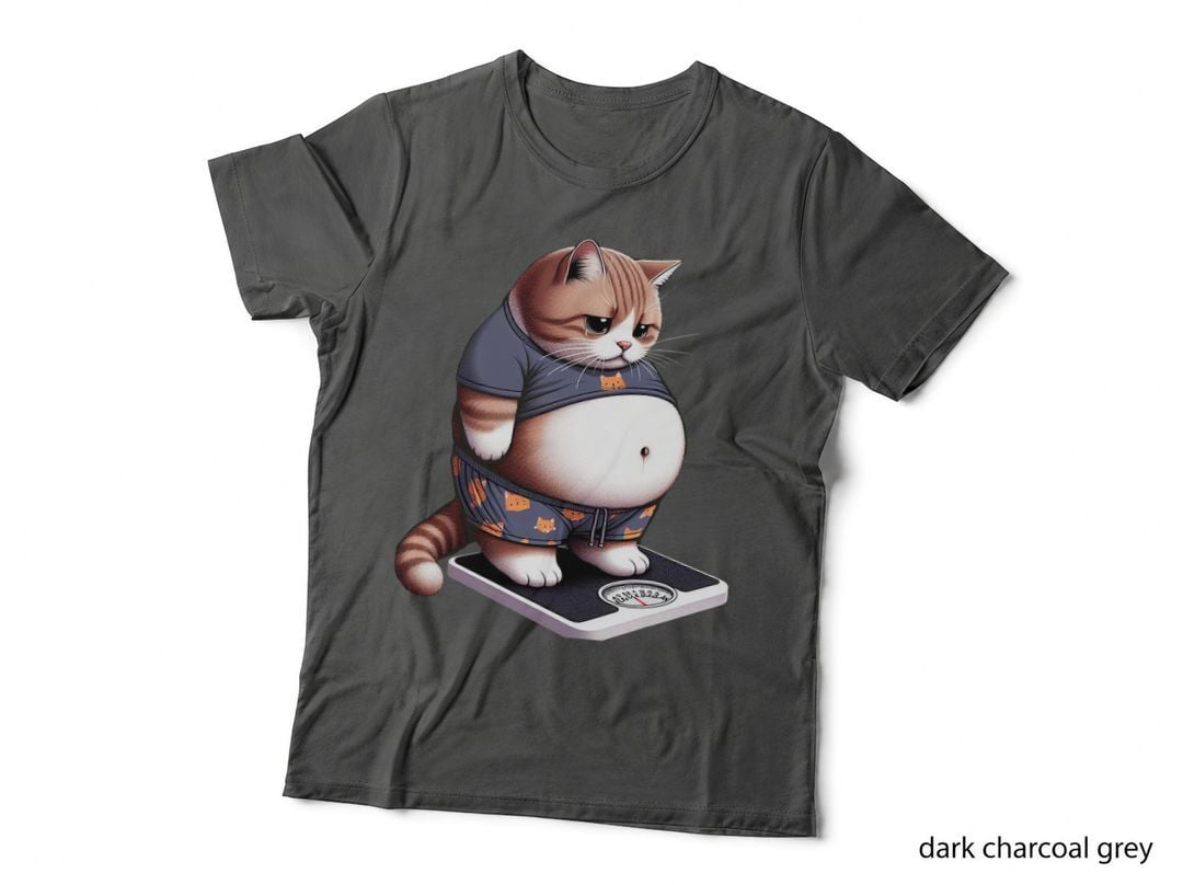 Funny Fat Cat Cute Chubby Kitten T-Shirt