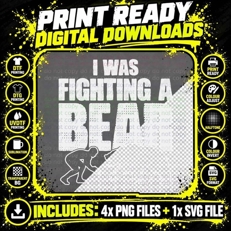 Funny Get Well Soon Broken Arm or Leg I Was Fighting a Png SVG Digital Bundle