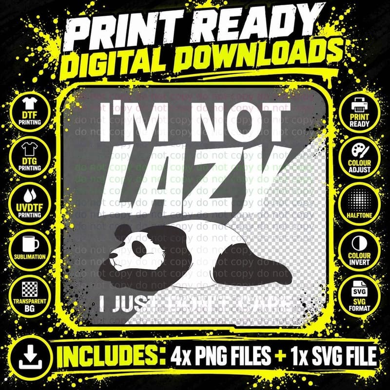 Funny Panda Bear Gift for Men Women Boys Girls Panda Png SVG Digital Bundle