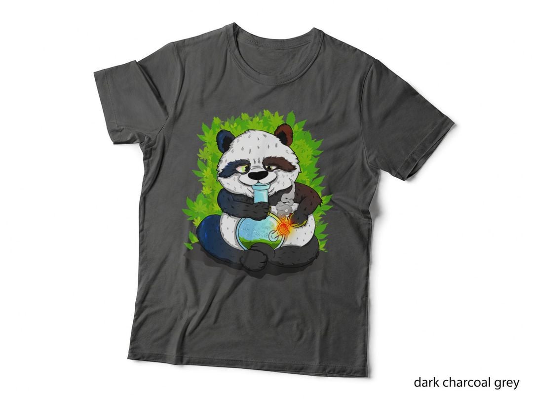 Funny Panda Smoking Bong Funny Cannabis Weed Marijuana 420 T-Shirt