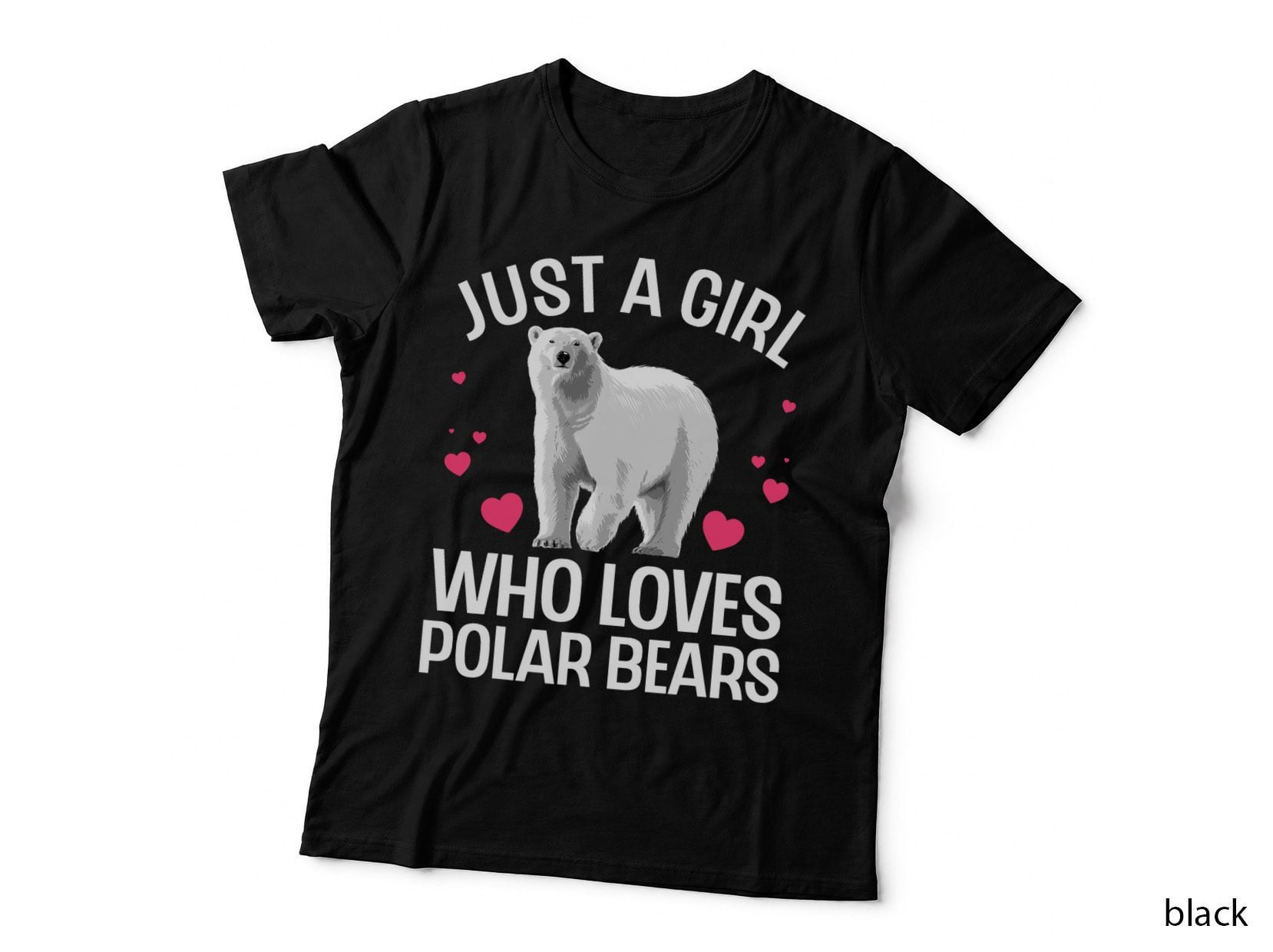 Funny Polar Bear Art for Girls Kids Youth Polar Bear Lovers T-Shirt