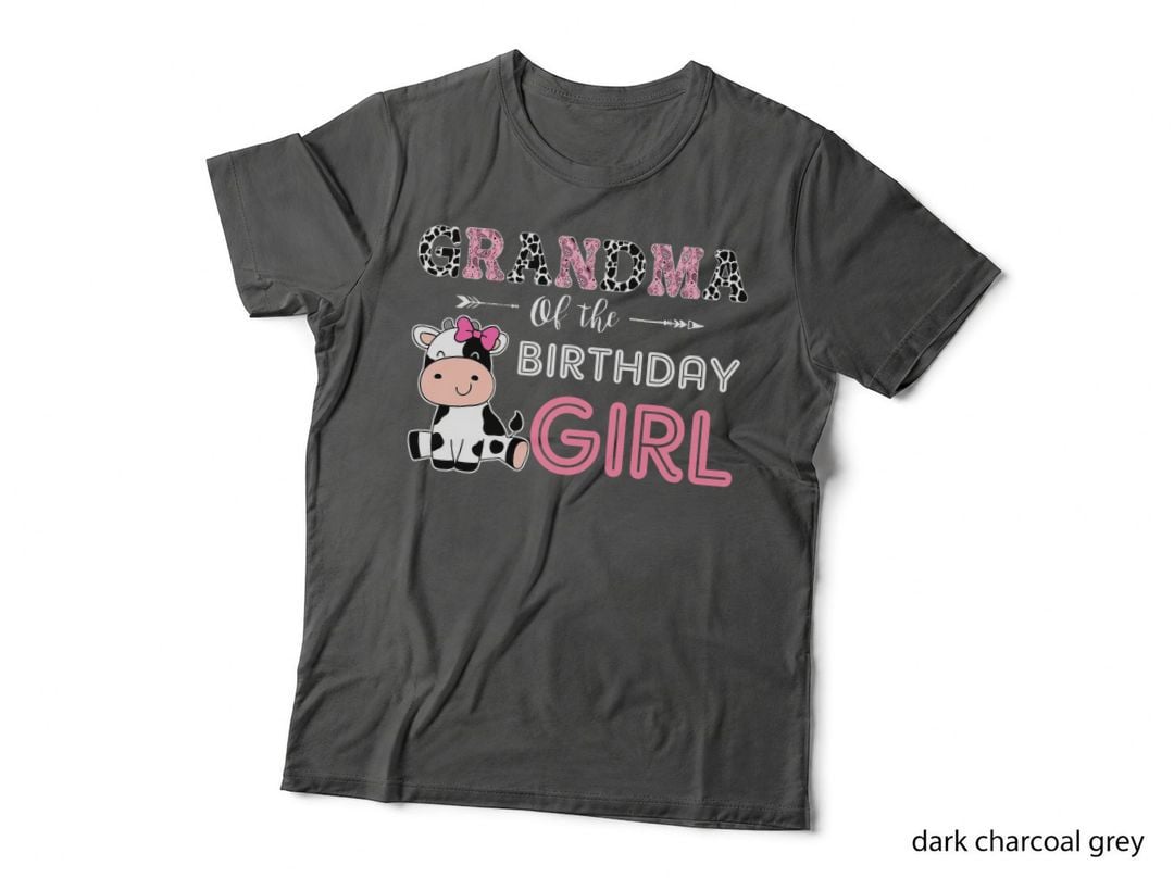 Grandma of the Birthday Girl Farm Cow Grandma Grandmother T-Shirt