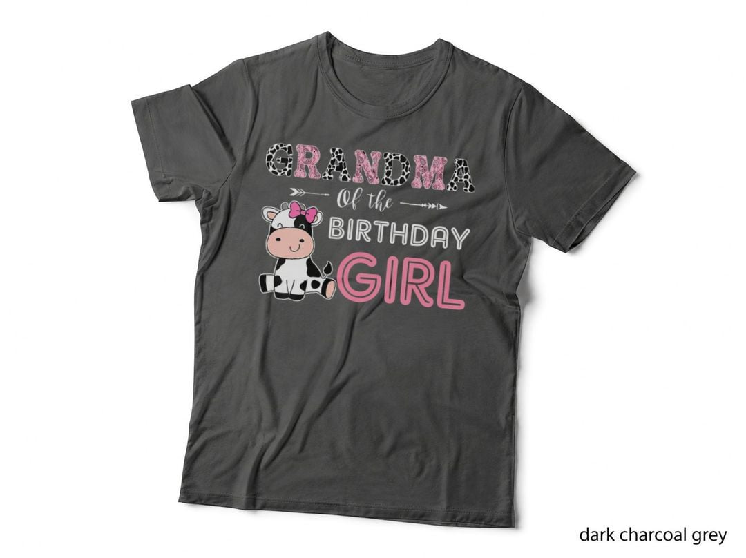 Grandma of the Birthday Girl Farm Cow Grandma Grandmother, Family Gift T-Shirt