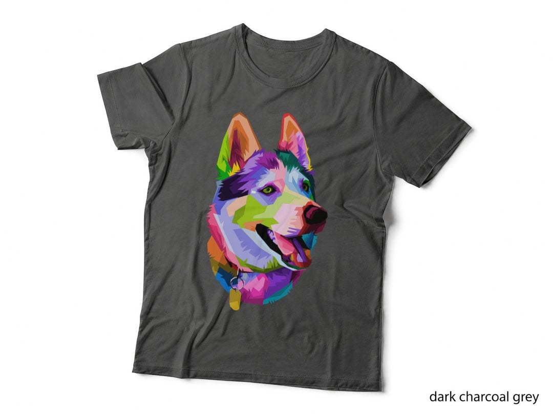 Graphical Colorful Siberian Husky Dog Art, Husky Owner T-Shirt
