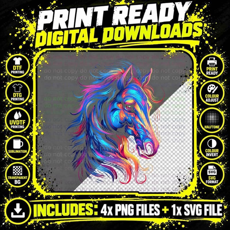 Horse Shirt for Women Teen Girls Beautiful Horse Graphic Png SVG Digital Bundle