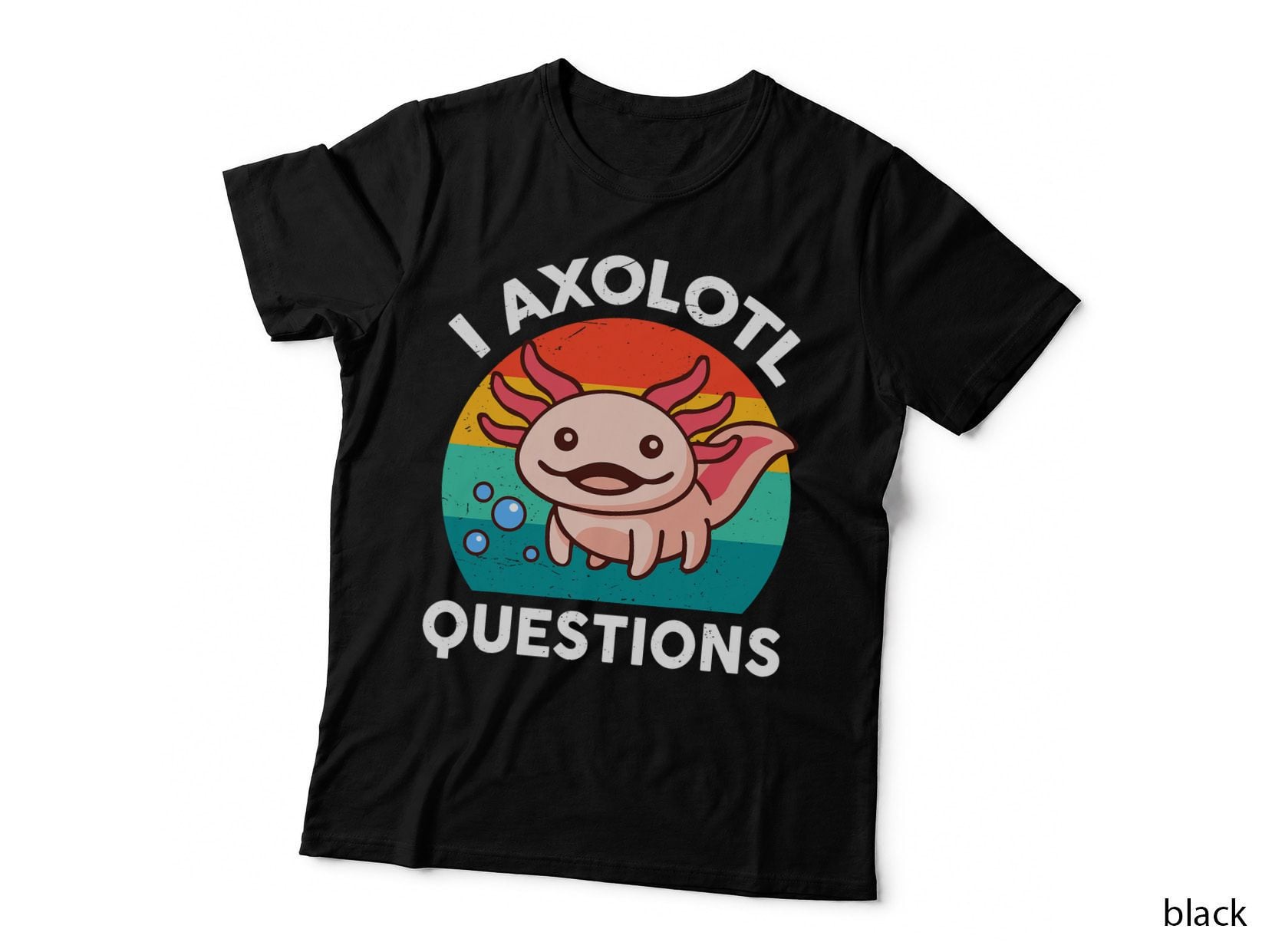 I Axolotl Questions Shirt Kids Cute Axolotl Retro Vintage T-Shirt