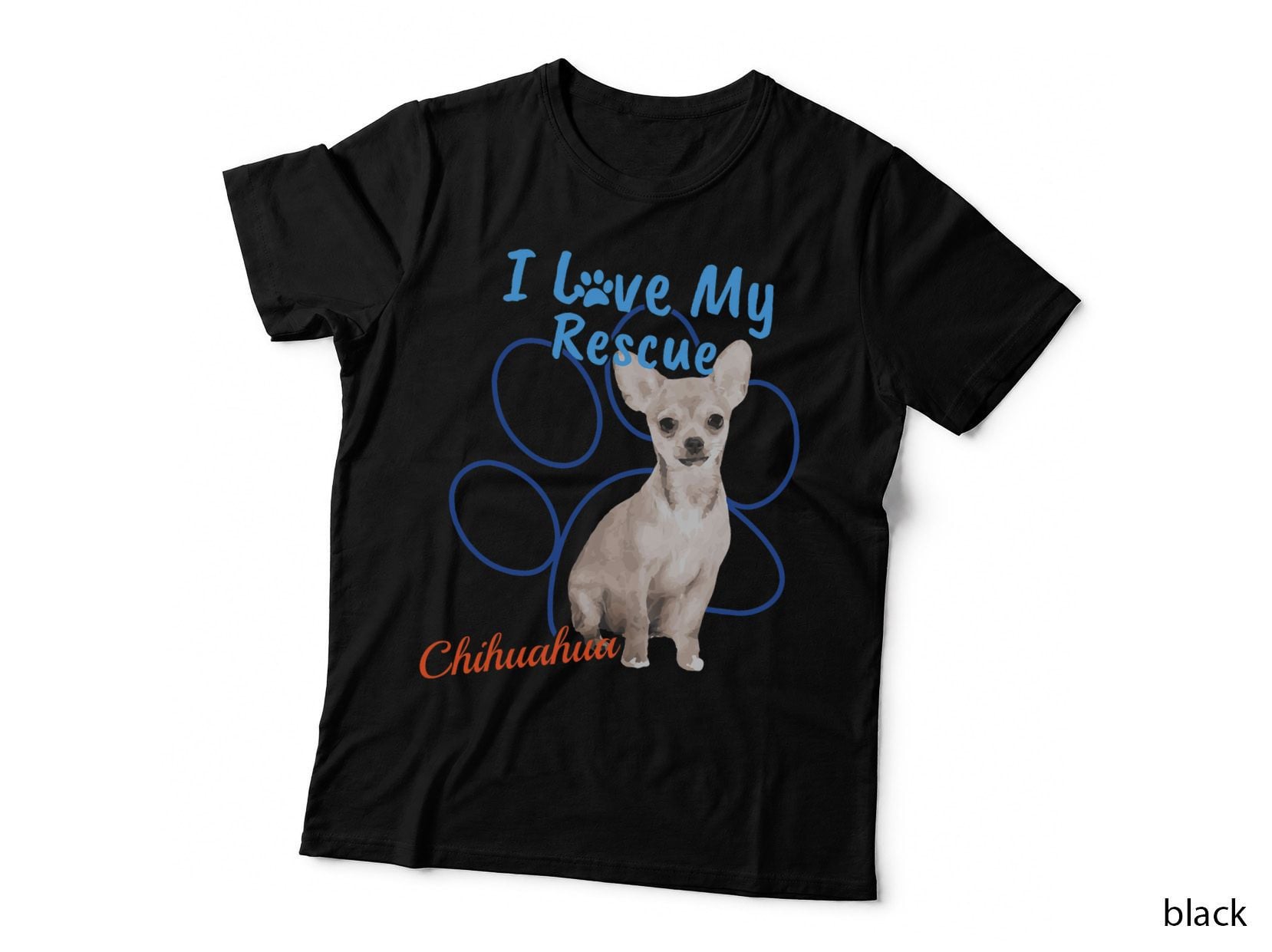 I Love My Rescue Chihuahua Cool Adopted Dog T-Shirt