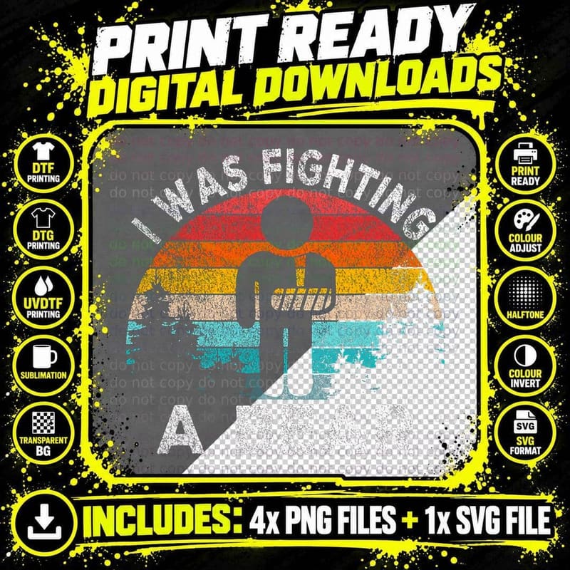 I Was Fighting a Bear Get Well Soon Broken Arm Surgery Png SVG Digital Bundle