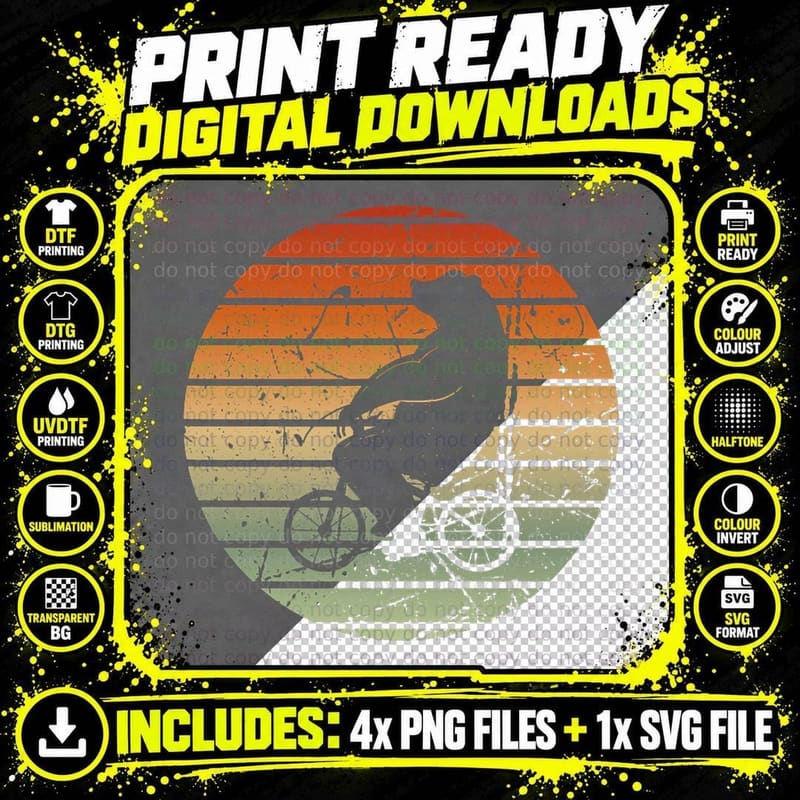 Just a Bear on a Bike I Retro Cyclist Bicycle Circus Png SVG Digital Bundle