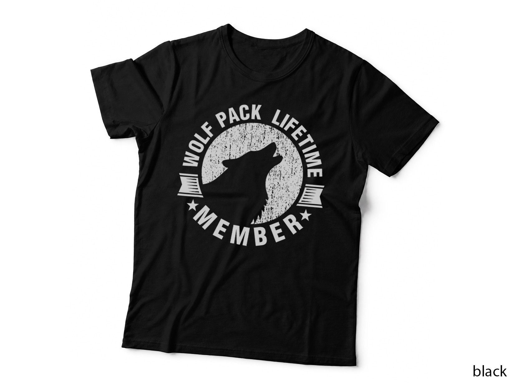 Lifetime Wolf Pack Member Distressed Howling T-Shirt