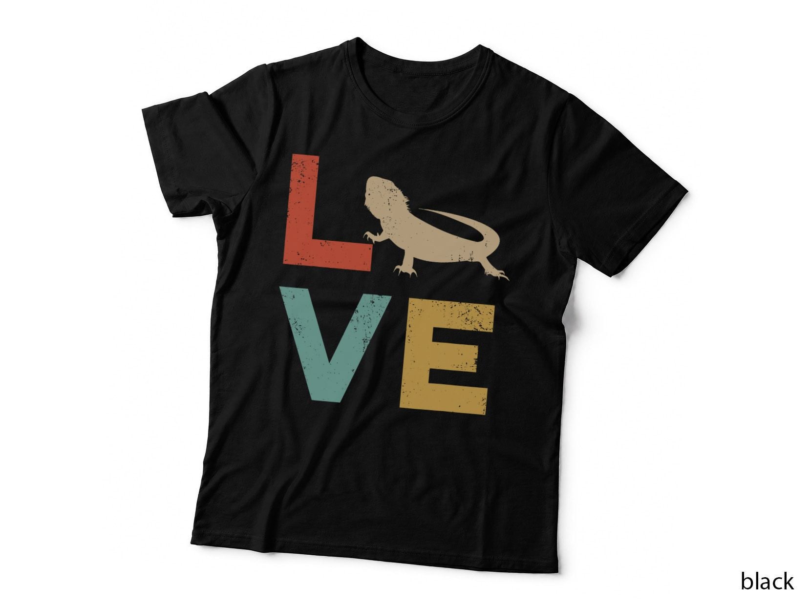Love Bearded Dragon Vintage Retro Lizard and Reptile Gift T-Shirt