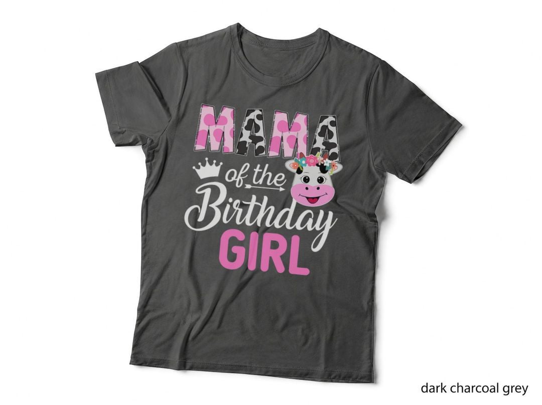 Mama of the Birthday Girl Farm Cow 1 St Birthday Girl T-Shirt