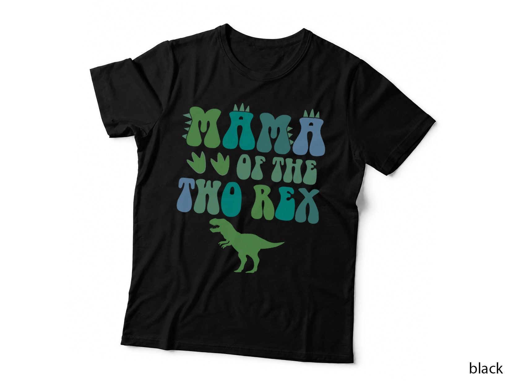 Mama of the Two Rex Birthday Boy T-Rex Dinosaur Mommy Mom T-Shirt