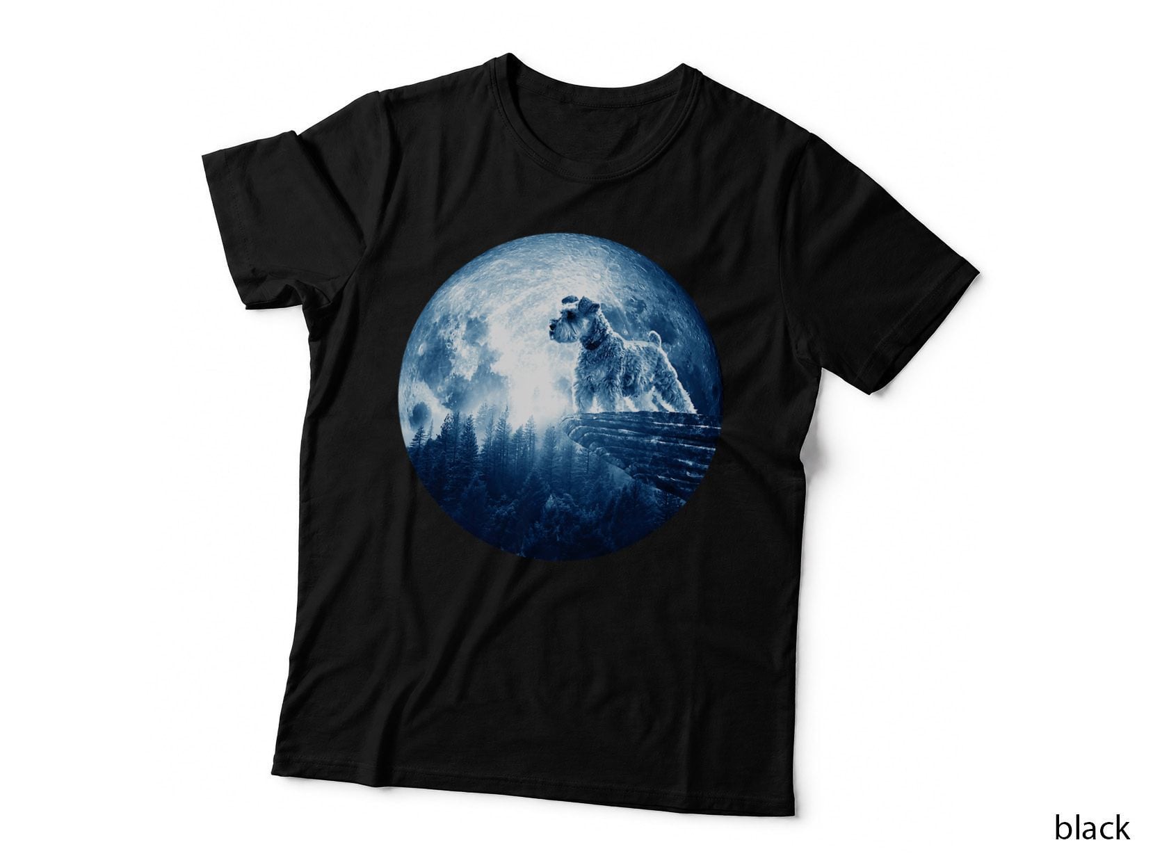 Miniature Schnauzer Dog Moon Dog Mom Dad Dog Lovers T-Shirt