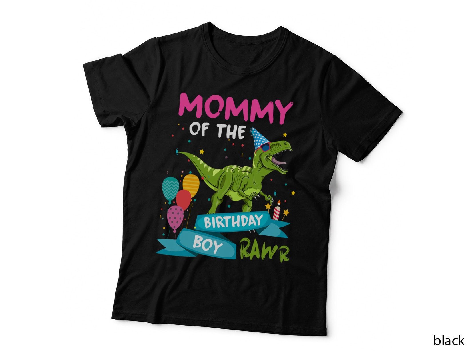 Mommy of the Birthday Boy T-Rex RAWR Dinosaur Birthday Gift T-Shirt