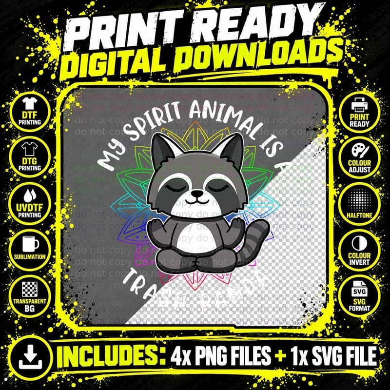 My Spirit Animal Is a Trash Panda T-Shirt Png SVG Digital Bundle