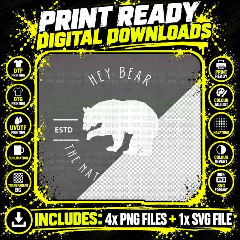 Nate Bargatze - Hey Bear DK T-Shirt Png SVG Digital Bundle
