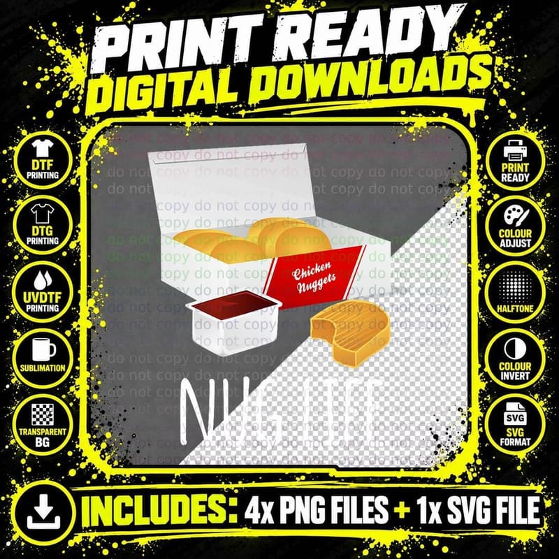 Nug Life Shirt - Chicken Nuggets Tshirt Png SVG Digital Bundle