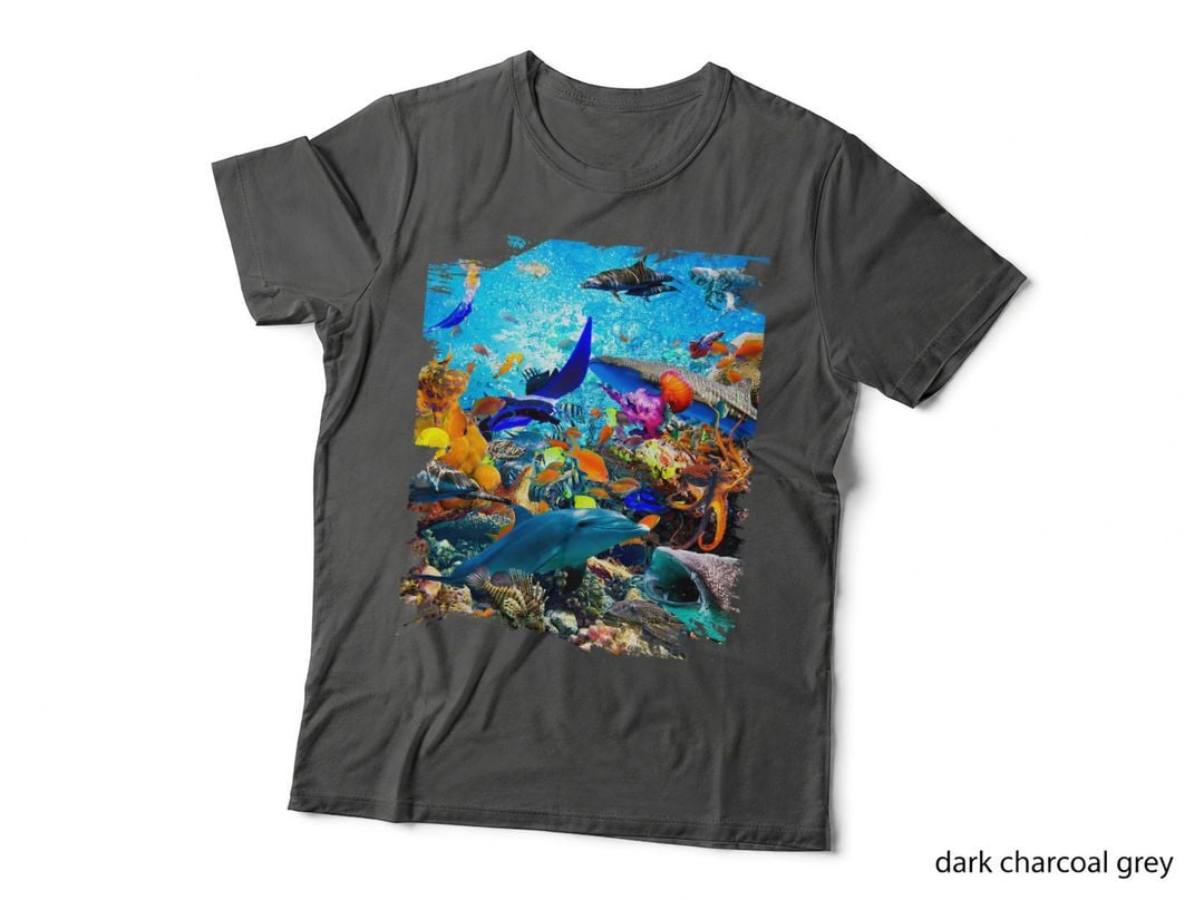 Ocean Dolphin Shark Turtle Coral Sea Fish Orca Whale Reef T-Shirt