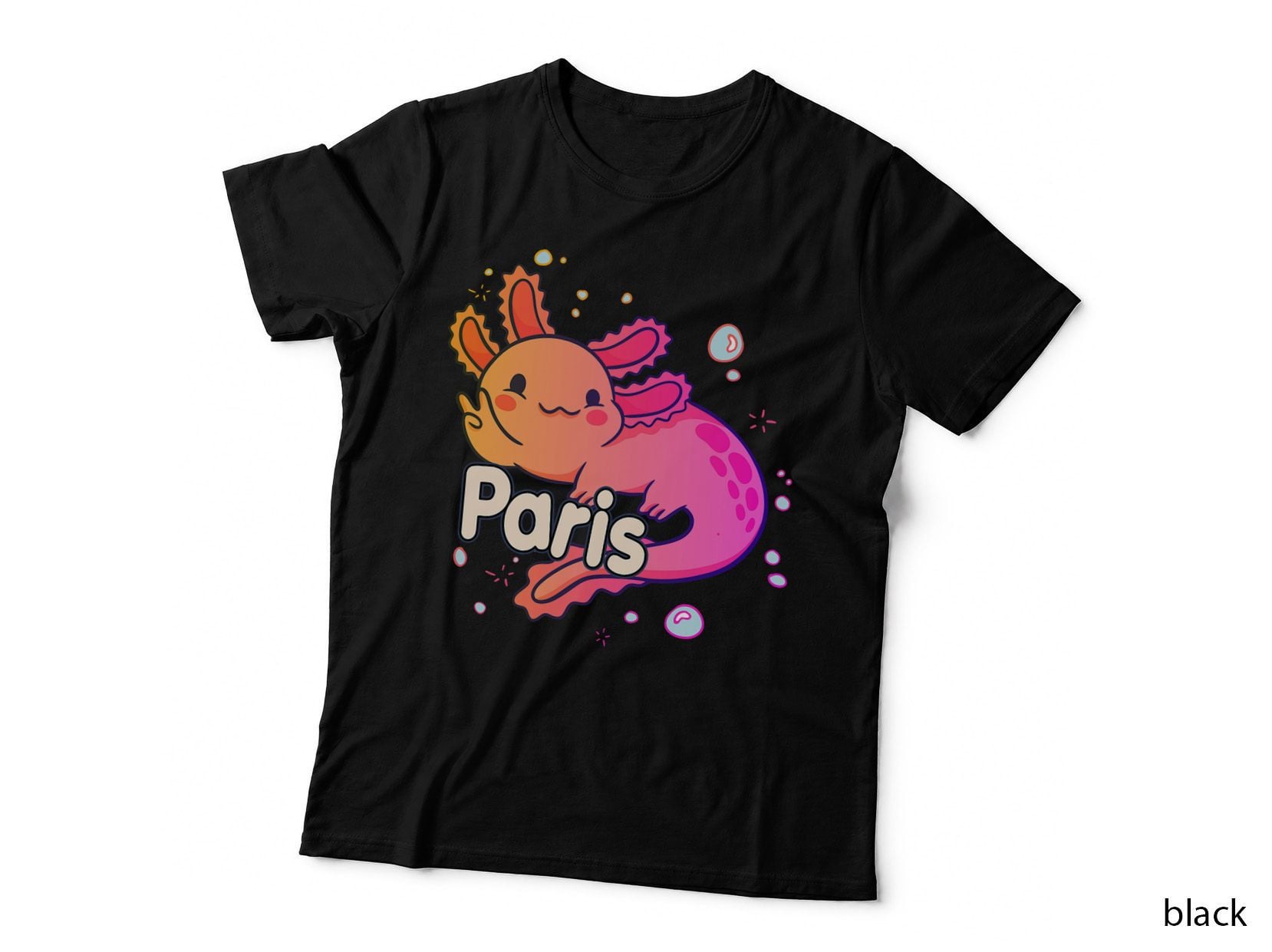 PARIS - Cute Boy Name with Adorable Axolotl T-Shirt