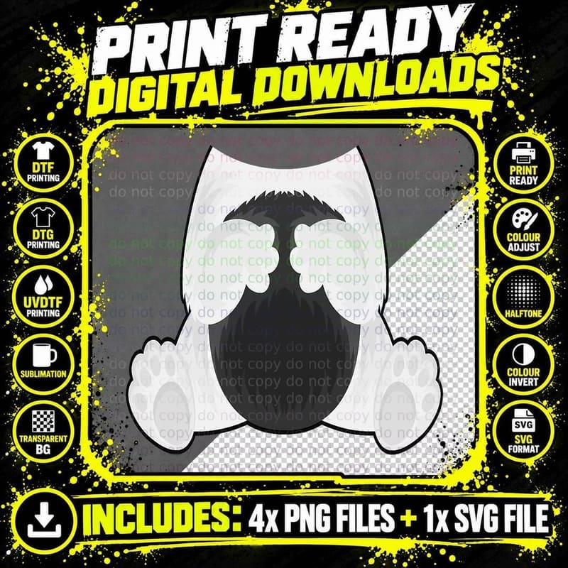 Panda Costume Cute Boys Girls Bear T-Shirt Png SVG Digital Bundle
