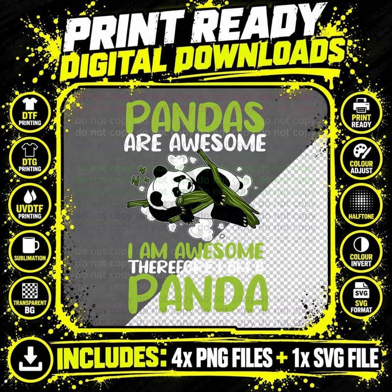 Panda Lover, Pandas, Cute Panda T-Shirt Png SVG Digital Bundle