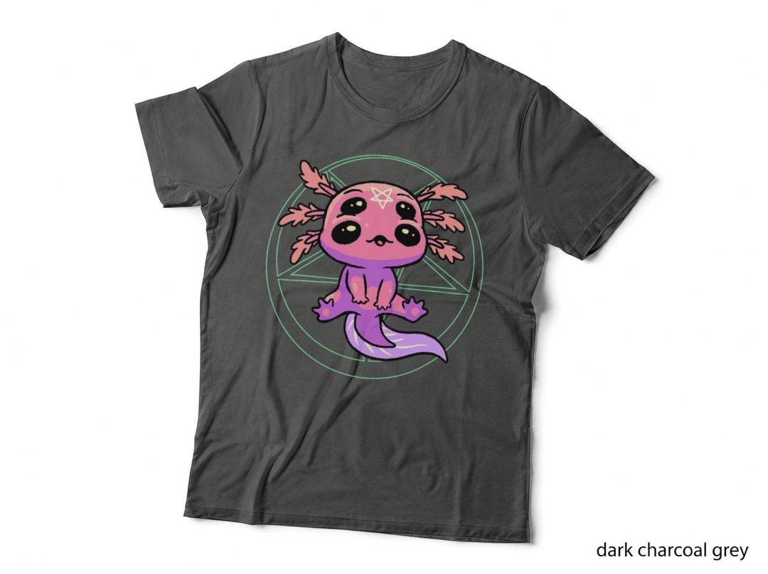 Pastel Goth Axolotl Pentagram Gothic Satanic Walking Fish T-Shirt