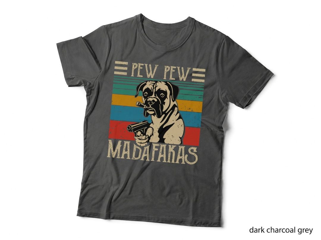 Pew Madafakas - Vintage Boxer Dog Pew T-Shirt