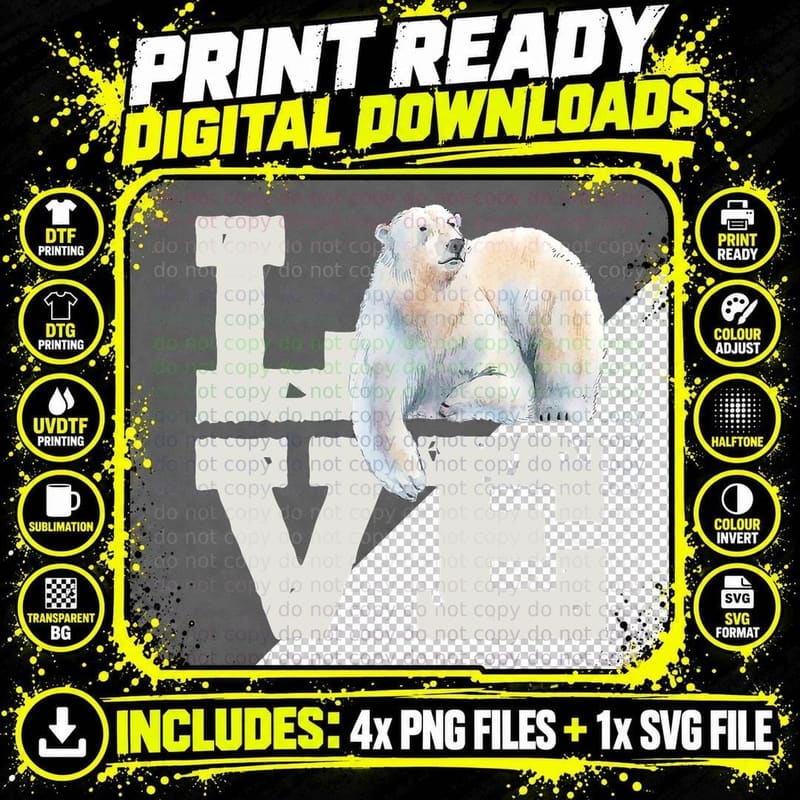 Polar Bear Lover Zookeeper Zoo Animal Lover Wildlife Png SVG Digital Bundle