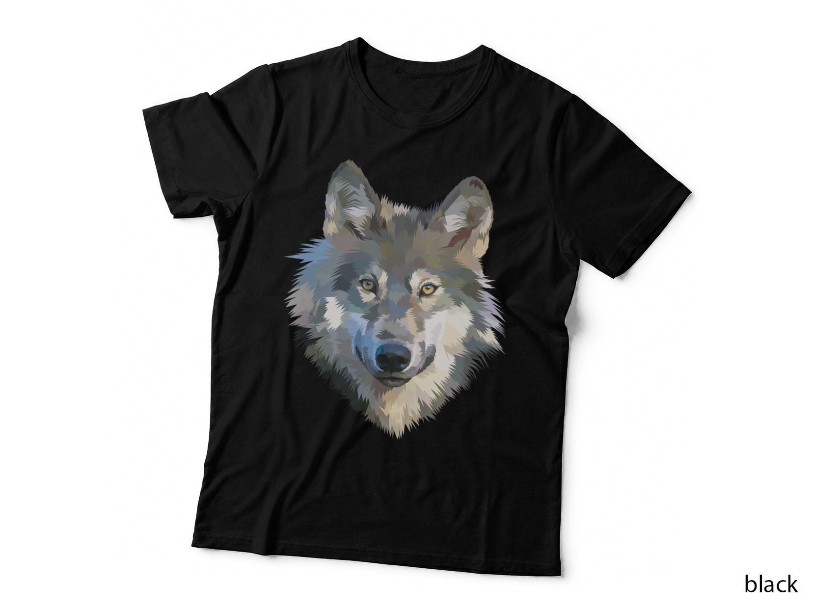 Realistic White Wolf, Realistic Animal Print with Colors, Wolf Lover T-Shirt