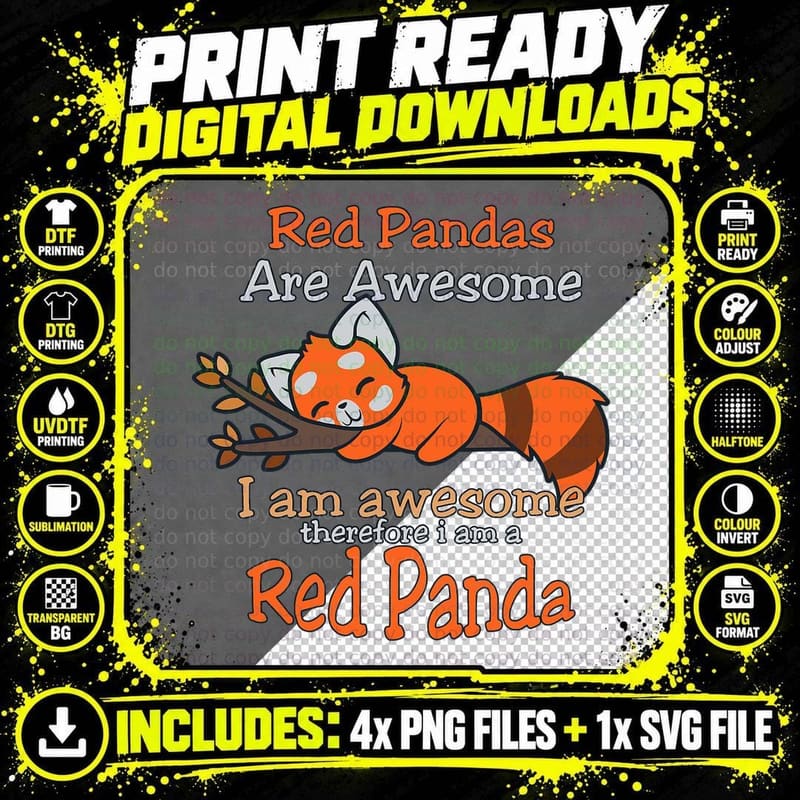 Red Panda Shirt Men Women Red Panda Lover Gift Red Panda Png SVG Digital Bundle