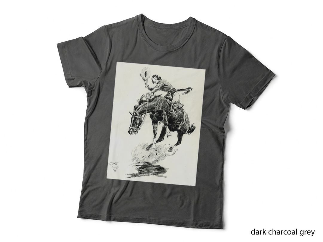 Rodeo Cowgirl T-Shirt Riding Bucking Horse
