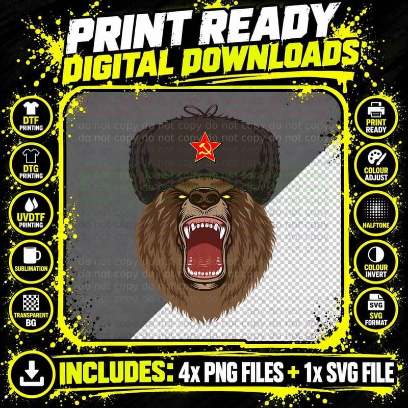 Russia Russian Bear T-Shirt Png SVG Digital Bundle