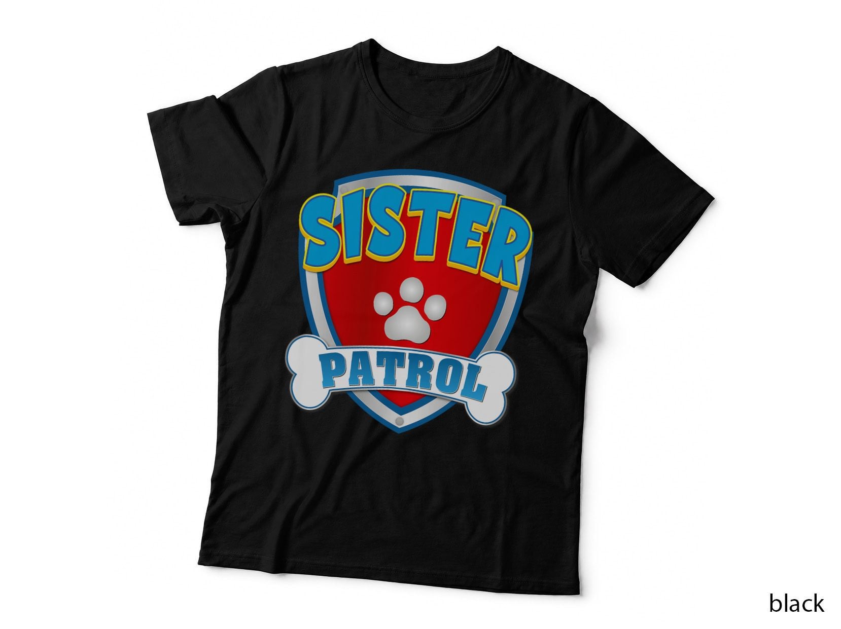 Sister of the Birthday Boy Girl Dog Paw Family Matching T-Shirt