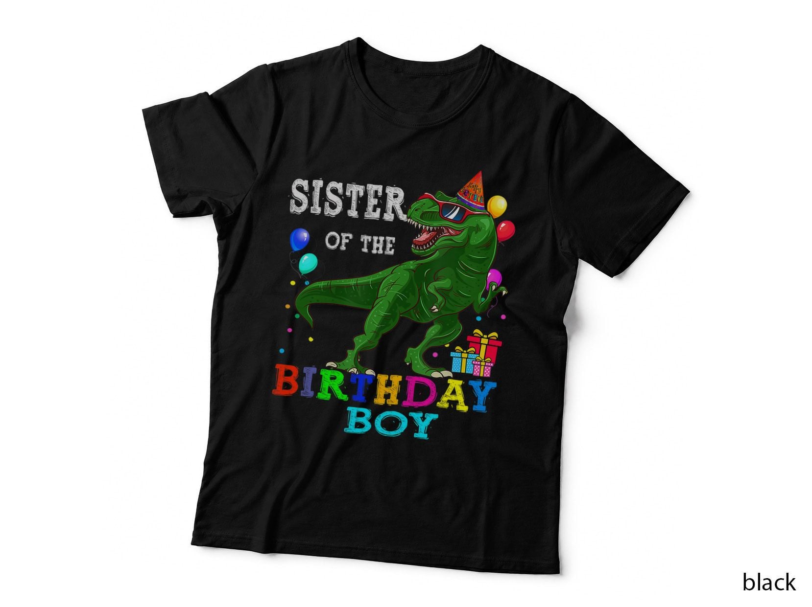 Sister of the Birthday Boy T-Rex RAWR Dinosaur Birthday T-Shirt