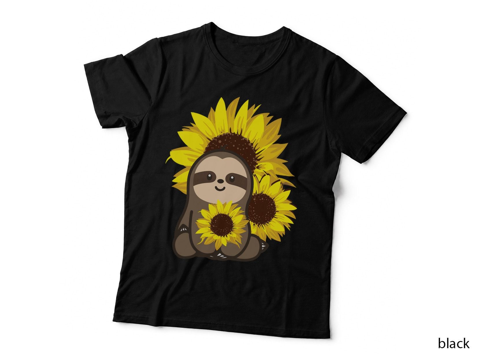 Sloth Sunflower Sloths Lazy Cute Animals, Flower Lover T-Shirt