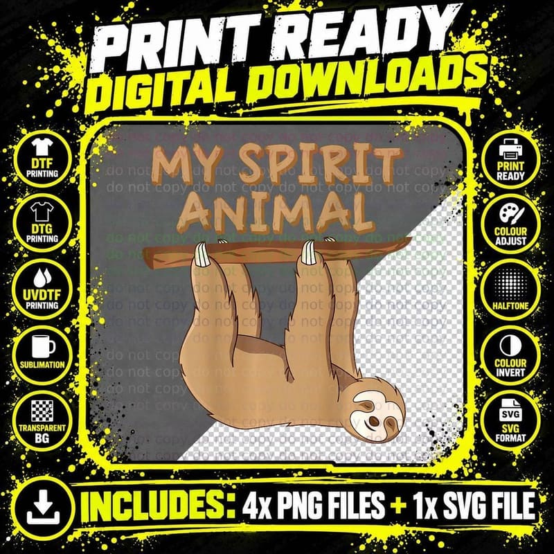 Sloth Toy Sloth Pictures Spirit Animal Game Spirit Png SVG Digital Bundle