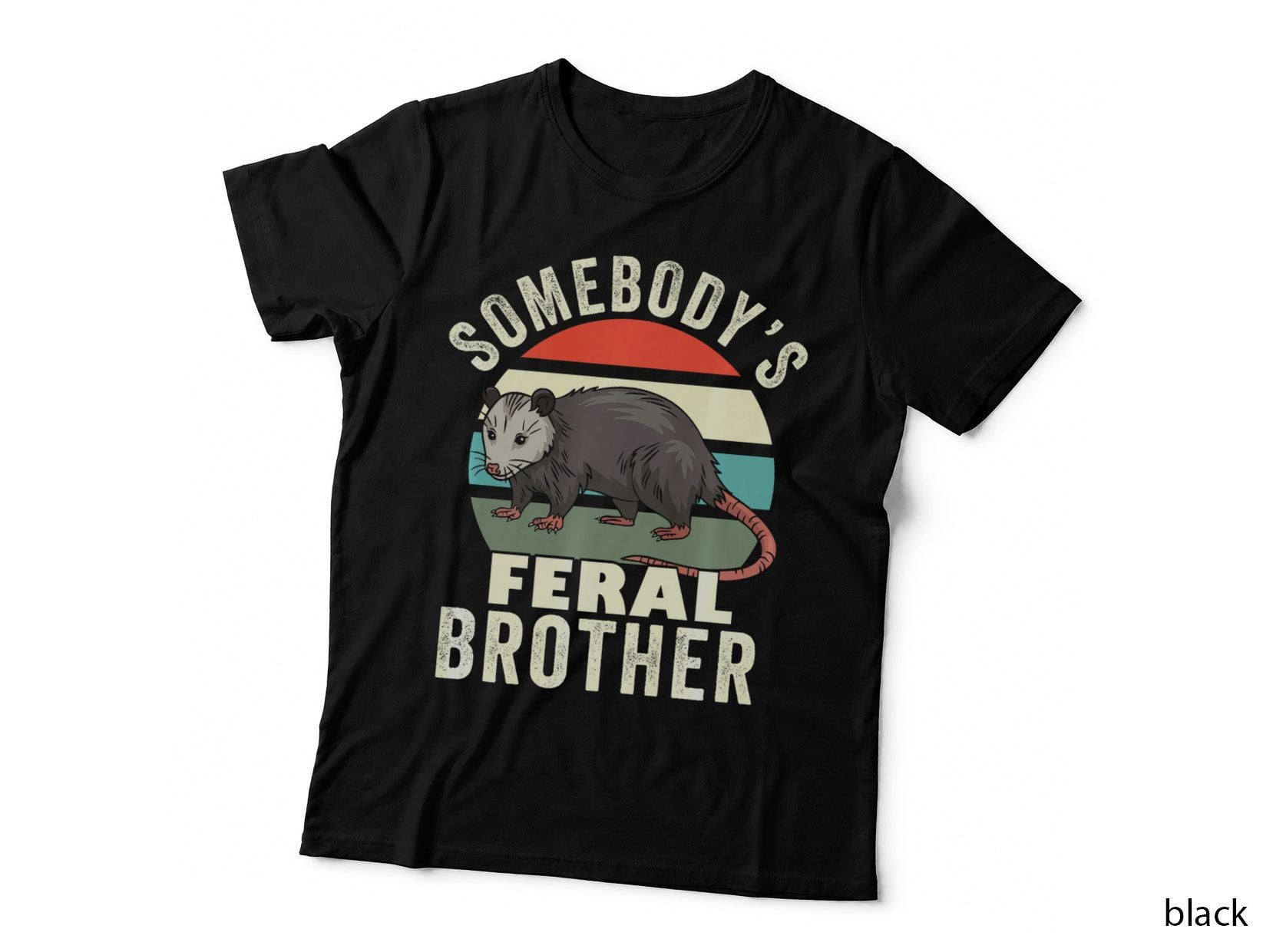 Somebody's Feral Brother Retro Feral Cat Matching Family T-Shirt, Lover Tee