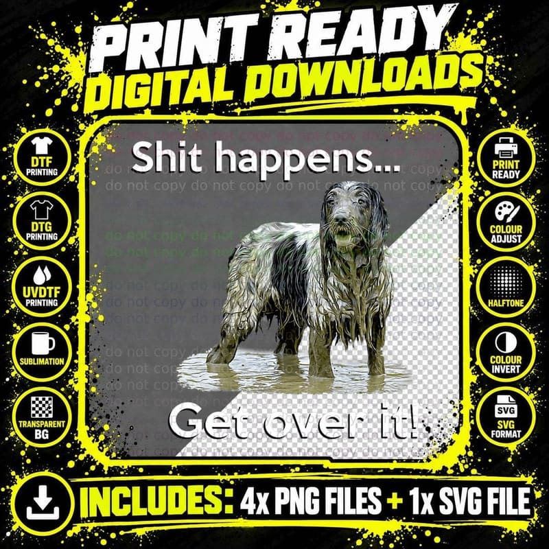 Springer Sprocker Spaniel Pet Dog Gift Funny Shit Png SVG Digital Bundle